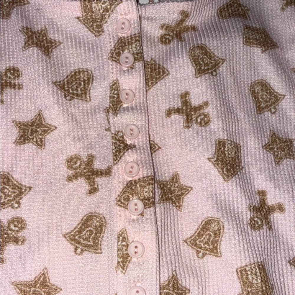 Pink rose  Long Sleeve Button-Up Romper